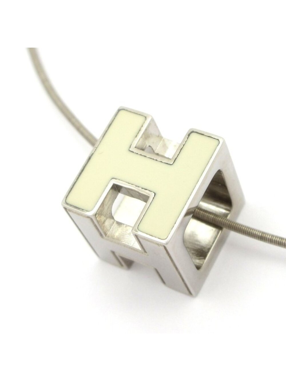Hermes Necklace Cage D'h Silver Ivory